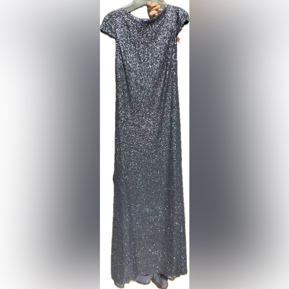 Designer Formal Sequined Dress by SV Modern Metallic